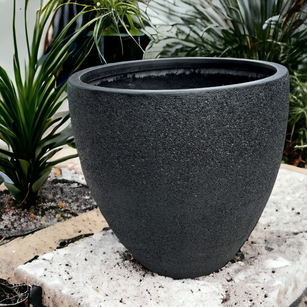 Modstone Montague Egg Pot - Black Stone - Garden - Available at Simon's Seconds 