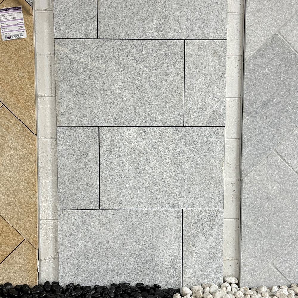 Mystic Grey Sandblasted Marble 610x406x30mm Natural Stone Pavers - 1st Quality - Display v2 - available at Simon's Seconds
