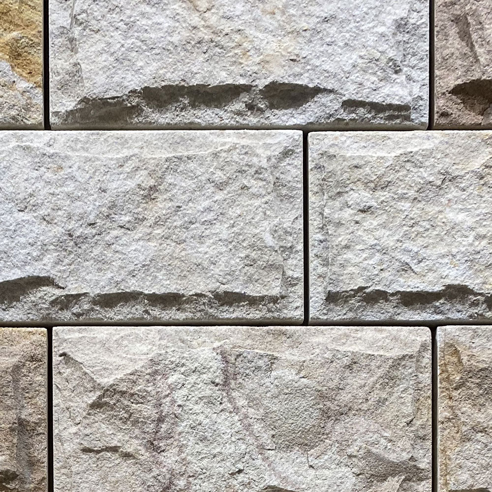 Australian Sandstone Rockface Cladding - WHITE - 400x200x30mm - 1st Quality - Display Wall - Available at Simon's Seconds