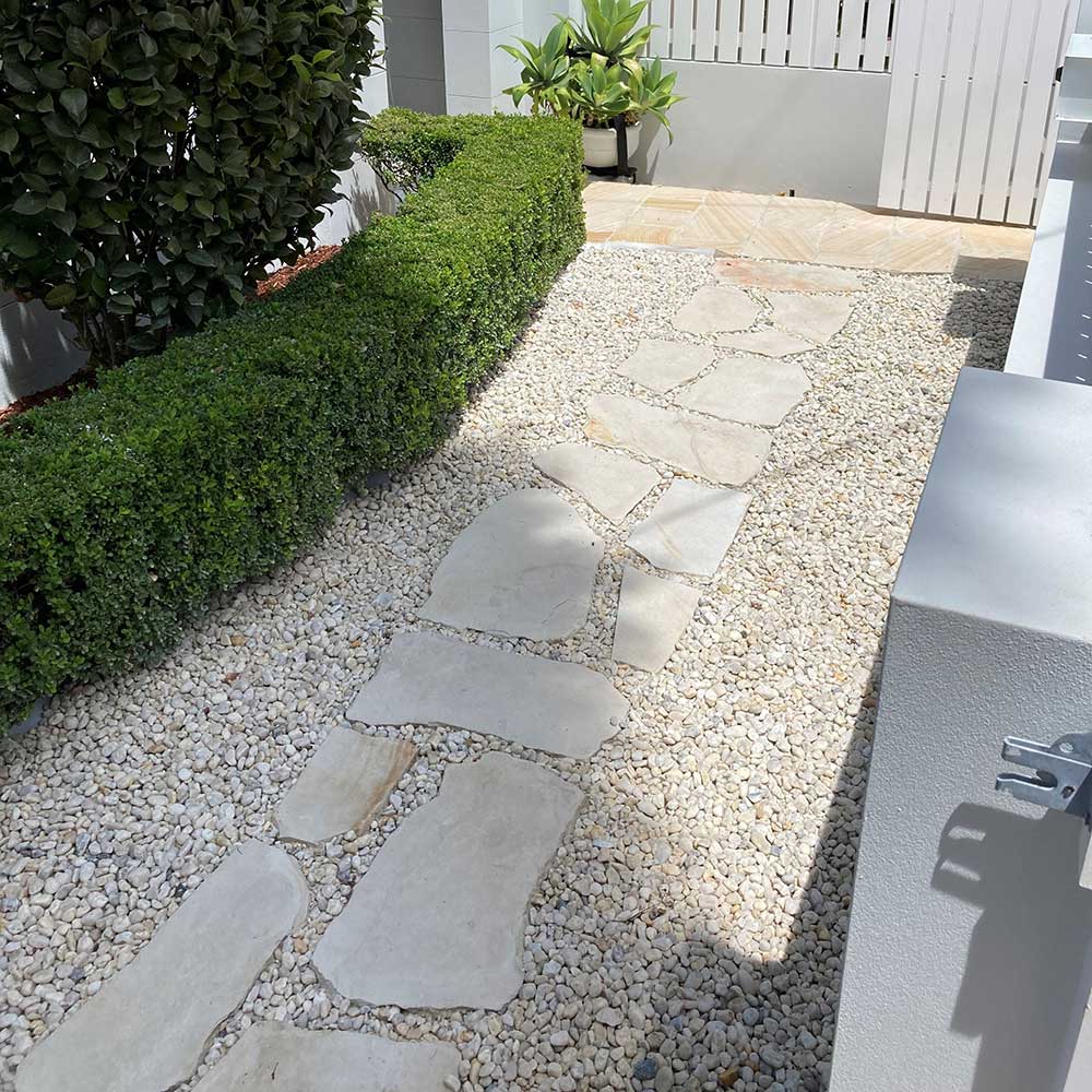 Australian Sandstone Diamond Sawn Random Flagging - 50mm Thick - 1st Quality - Stepping Stones - Available at Simon's Seconds
